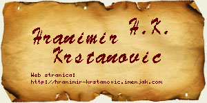 Hranimir Krstanović vizit kartica